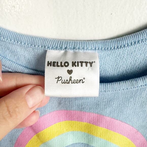 Hello Kitty x Pusheen Sky Blue Sleeveless Bra Tank Crop Top Whimsical Preppy XXL - Picture 4 of 9